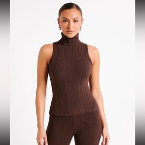 Meshki Angelina rubbed turtleneck chocolate